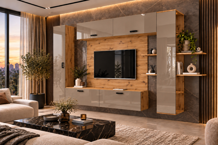 Living MP1 Artisan + Acril negru, alb, cappuccino, antracit ARTISAN+CAPPUCCINO [2]
