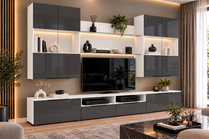 Living MP2 Alb + Acril antracit, cappuccino Alb+Acril Antracit [4]