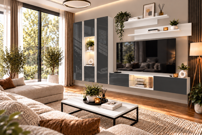 Living MP3 Alb + Acril cappuccino, antracit Alb+Acril Antracit [4]