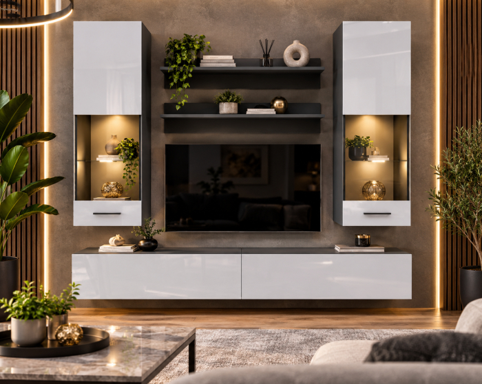 Living MP5 Antracit + Acril alb, Negru, Cappuccino Antracit+Alb [2]