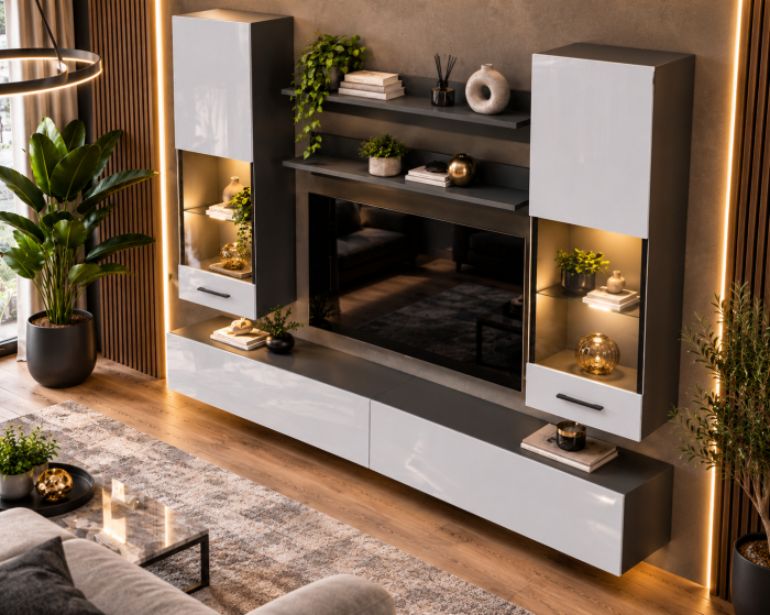 Living MP5 Antracit + Acril alb, Negru, Cappuccino Antracit+Alb [4]
