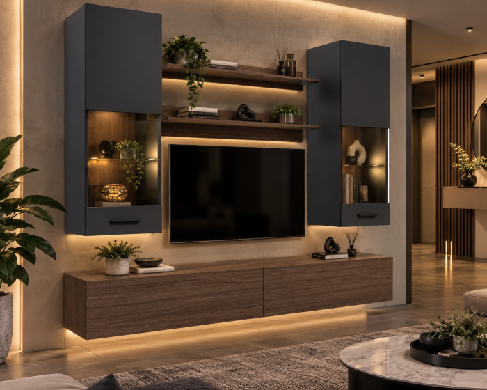 Living MP5 Stejar K696 Umber Primavera + Kasmir, Smoke Green, Antracit Stejar K696 Umber Primavera+Antracit [6]
