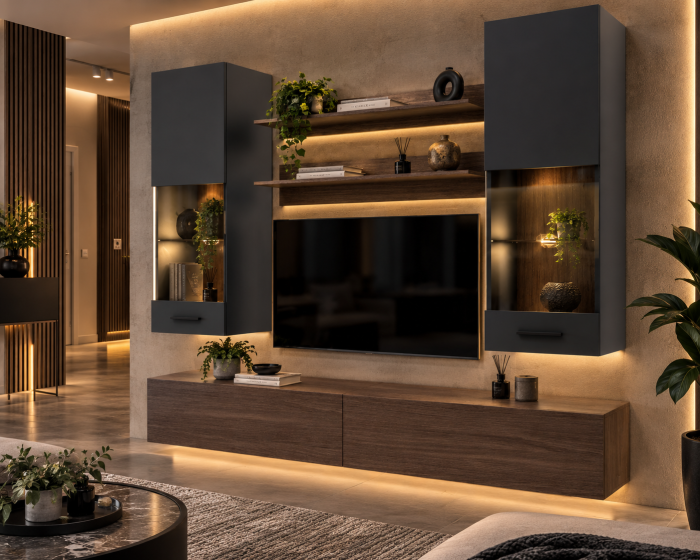 Living MP5 Stejar K696 Umber Primavera + Kasmir, Smoke Green, Antracit Stejar K696 Umber Primavera+Antracit [4]