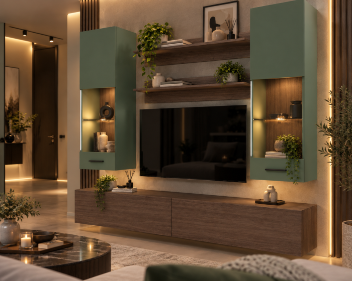 Living MP5 Stejar K696 Umber Primavera + Kasmir, Smoke Green, Antracit Stejar K696 Umber Primavera+K521 Smoke Green [2]