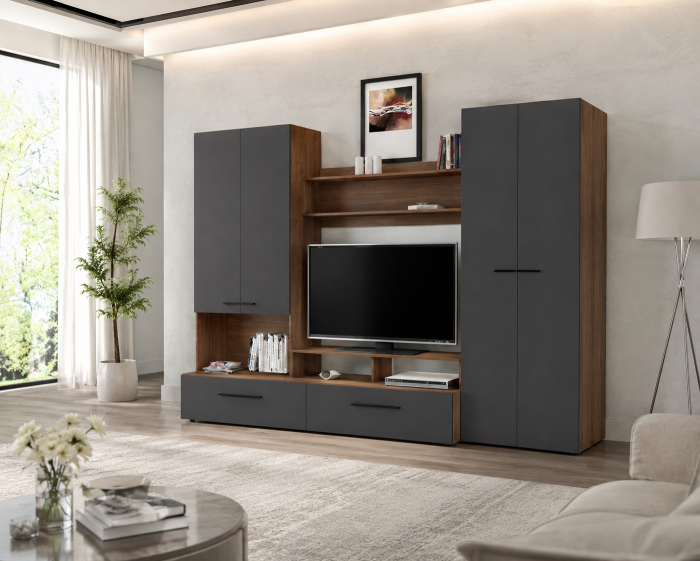 Living Verona Nuc/Antracit 279x45x200cm [2]