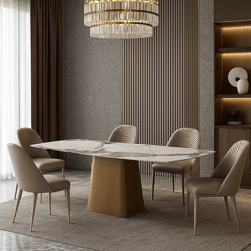 Masa dining 627 marmura alba 1600x800x750 [2]