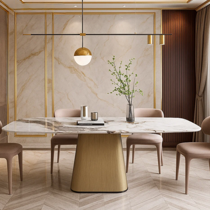 Masa dining 627 marmura alba 1600x800x750 [3]