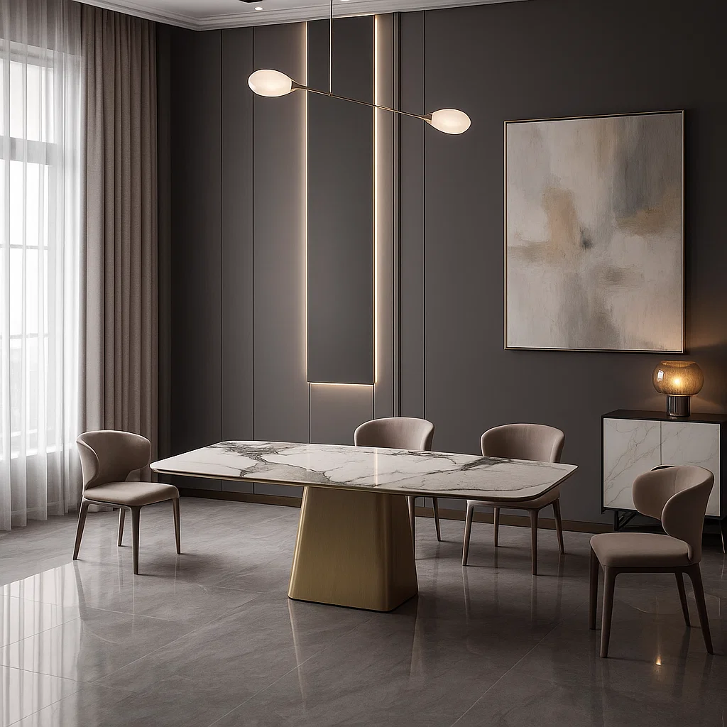 Masa dining 627 marmura alba 1600x800x750 [4]