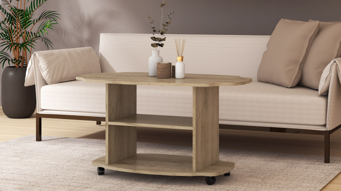 Masuta de Cafea Twist Ro,100x60x54 cm, K002 Stejar [2]