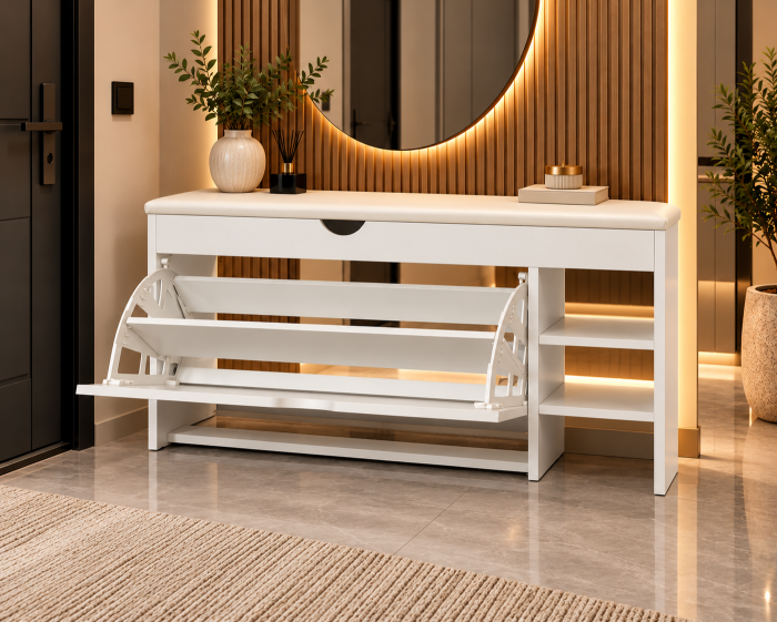 Pantofar 126 MDF White 100x30x51cm [3]