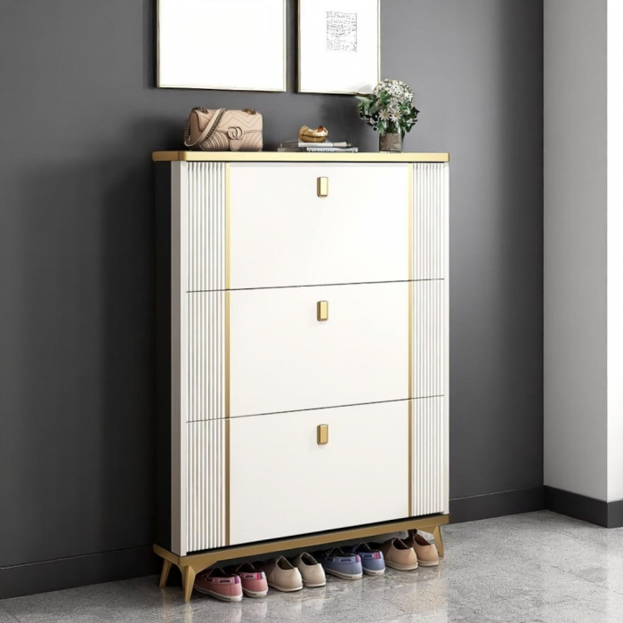 Pantofar 602 MDF White 100x24x118cm