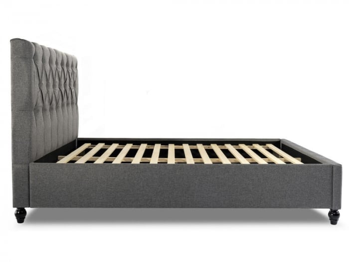 Pat tapitat Miami 140x200cm, suport saltea inclus, culoare Gri [4]