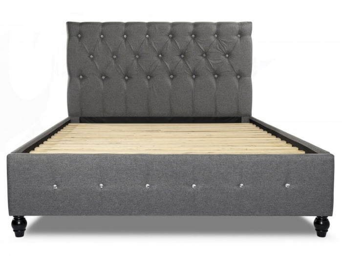 Pat tapitat Miami 140x200cm, suport saltea inclus, culoare Gri [3]