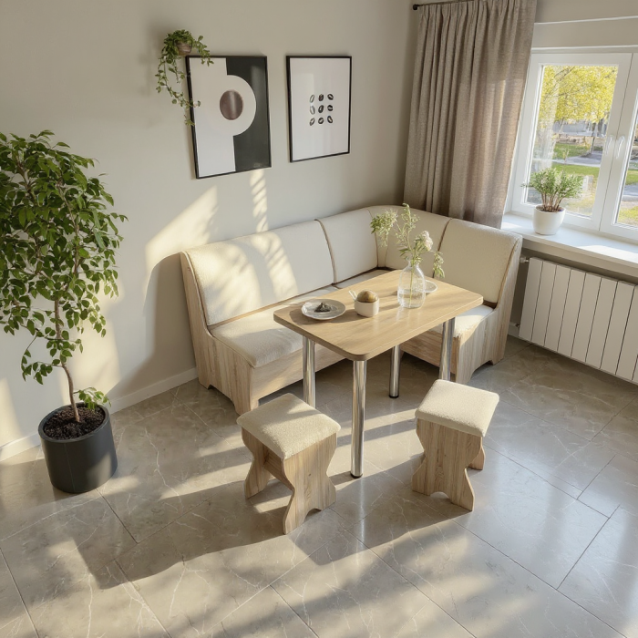 Set coltar bucatarie Tunis cu masa si 2 tabureti Sonoma Fildes [2]