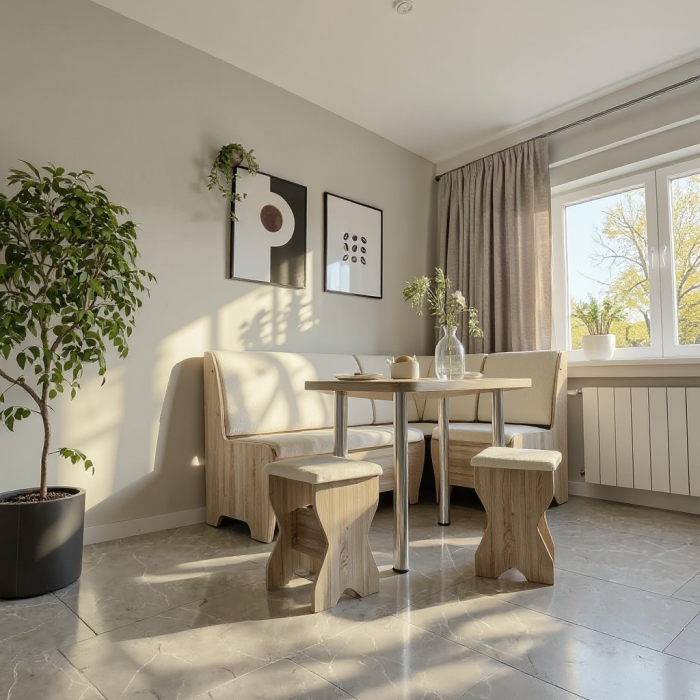 Set coltar bucatarie Tunis cu masa si 2 tabureti Sonoma Fildes [4]