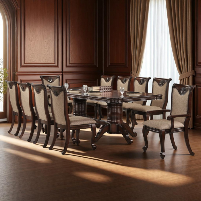 Set masa AC3268T + 10 Scaune, Dark Brown