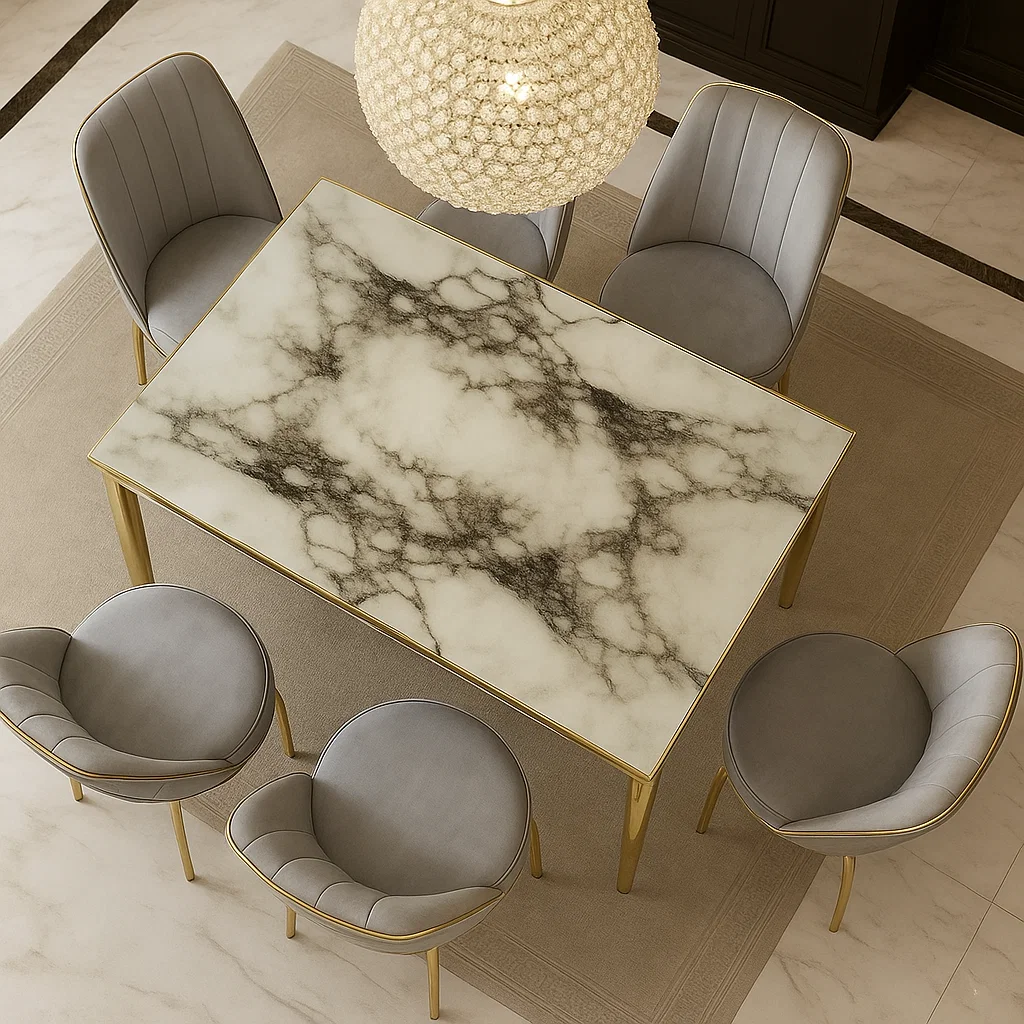 Set masa extensibila cu 6 scaune Lux Culoare GRI [2]