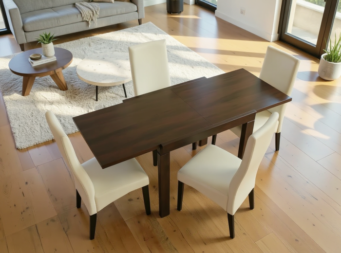 Set masă Kors cu 4 scaune 6012 Wenge Crem [4]