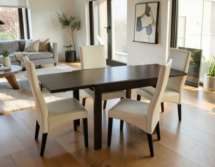 Set masă Kors cu 4 scaune 6012 Wenge Crem [2]