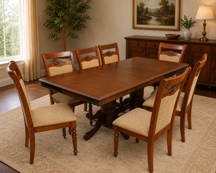 Set Masa RH7132 cu  8 scaune RH8064 Dirty Oak 160x100x77 cm [2]