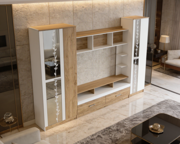 Set Mobila Living Atlantida Ro 280x53x213 cm Stejar k003/k001 [4]