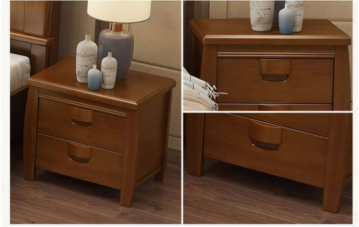 Set pat 160 + doua noptiere MU11, 160x200cm, Nuc [6]