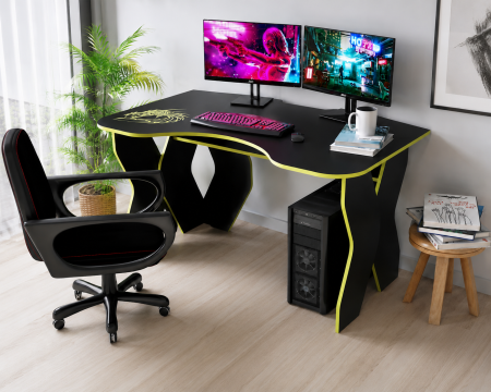 MIC MOBILIER - Birou Pc KL 9.0 Wenge Galben