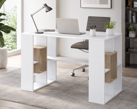 MIC MOBILIER - Birou Tip III Ro  Alb/Sonoma