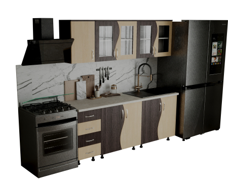 Bucatarie CIP S 2m, Wenge + Mesteacan [4]