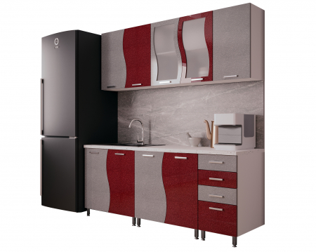 Bucatarie CIP S MDF Rosu Metalizat 2m [5]