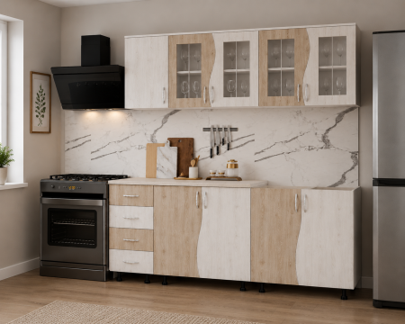 Bucatarii - Bucatarie CIP S Stejar K001 K002 200x60x200cm