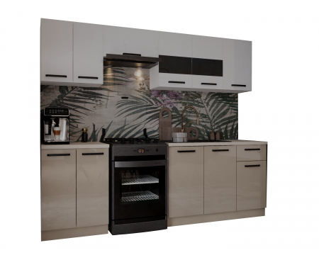 Bucatarie Daria, 240x60x200cm, Alb+Cappuccino [6]