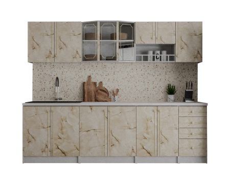 Bucatarie Karina, 260 x 32 / 60 x 200 cm, Marmura [5]