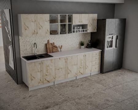 Bucatarie Karina, 260 x 32 / 60 x 200 cm, Marmura [3]