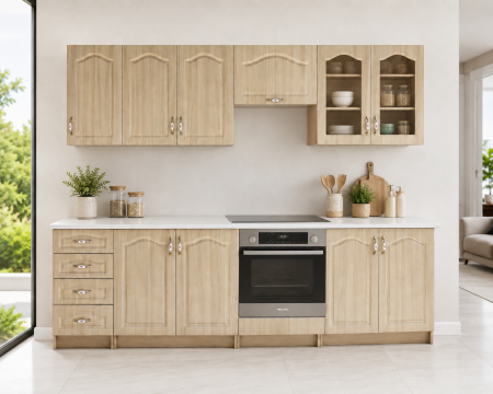 Bucatarie Olea Ro Mesteacan Mdf 260x60x200 cm