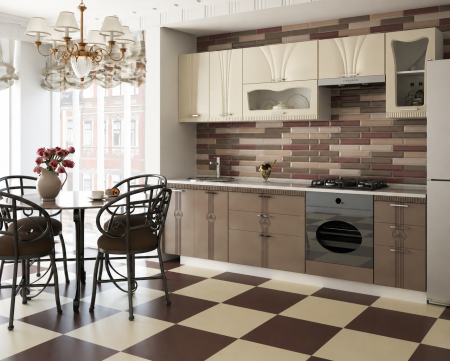 Bucatarie Palermo RO Crem Cappuccino 262x60x200 cm