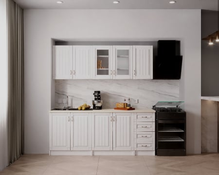 MOBILIER BUCATARIE - Bucatarie Provence RO 2m MDF, Alb