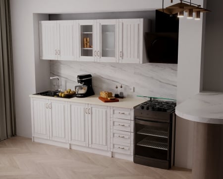 Bucatarie Provence RO 2m MDF, Alb [3]