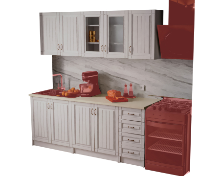 Bucatarie Provence RO 2m MDF, Alb [7]