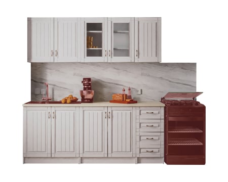 Bucatarie Provence RO 2m MDF, Alb [6]