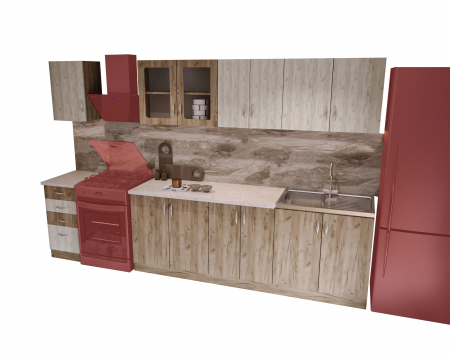 Bucatarie Venus Ro, 260x60x200 cm, K001 + K002 [5]