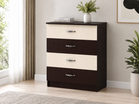 MOBILIER DORMITOR - Comoda 4B Ro Wenge Mesteacan 72x38x85 cm