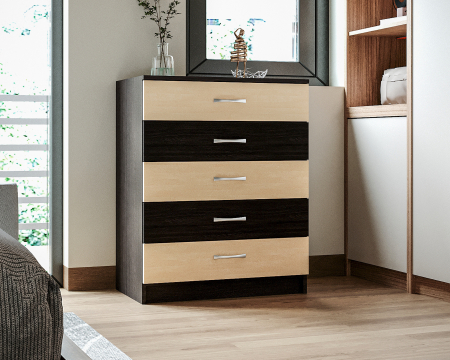 Comoda 5 Sertare Wenge + Mesteacan [2]