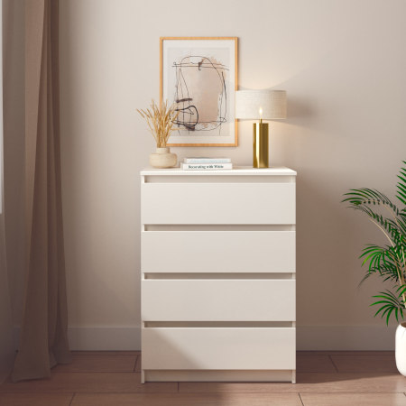 Comode - Comoda Aria 4 sertare  Alb 70x40x96 cm