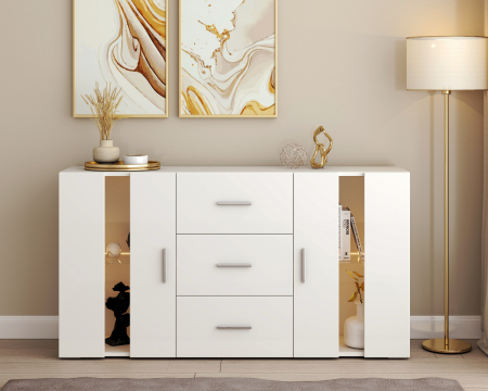 MOBILIER DORMITOR - Comoda Aria Lux Alb 135x32x72 cm