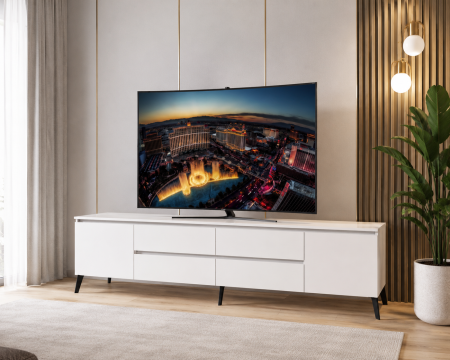 Comoda MP1 Alb Acril  220x40x55 cm