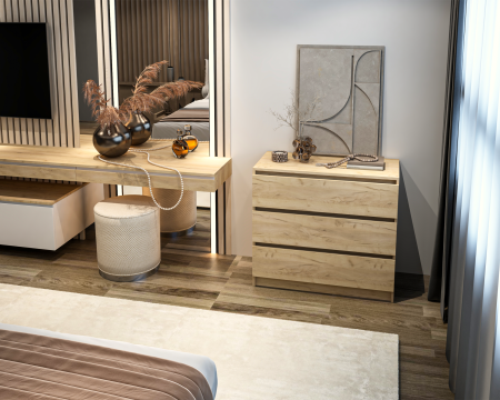 Comoda MP5 3S, 90x44x80 cm, Stejar k003 [4]