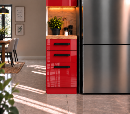 MOBILIER BUCATARIE - Corp inferior Daria 40-3s Acril Rosu