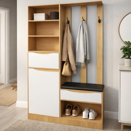 MIC MOBILIER - Cuier Luxor Cires/Alb 120x30x200 cm