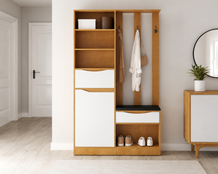Cuier Luxor Cires/Alb 120x30x200 cm